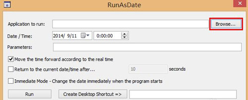 定时运行RunAsDate