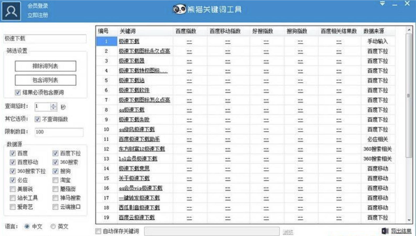 熊猫关键词