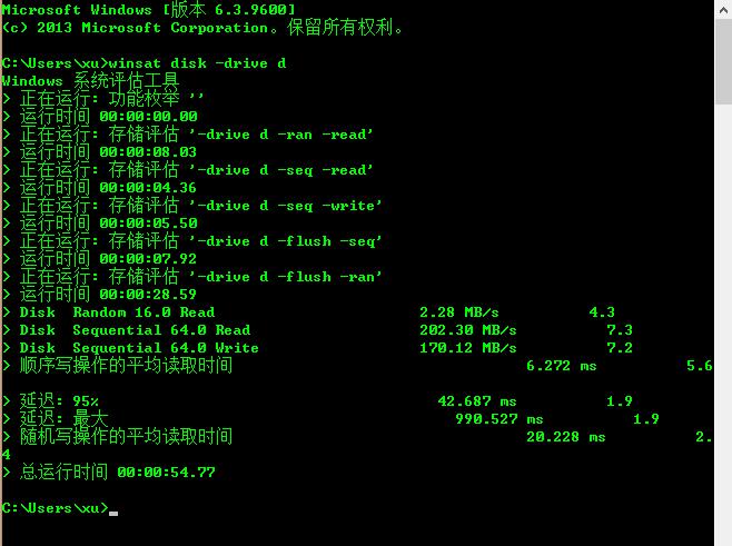 测试硬盘读写速度