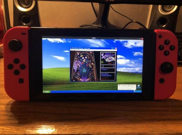 图：任天堂Switch成功运行Windows XP