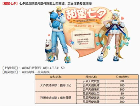 图：王者荣耀：情人节上新装备敷衍