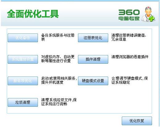 360电脑专家优化工具有哪些作用