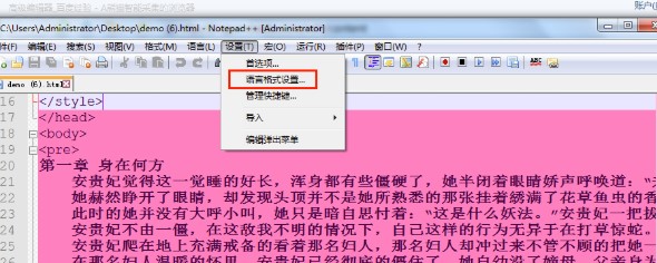 Notepad++ 官方中文版更改页面文本教学
