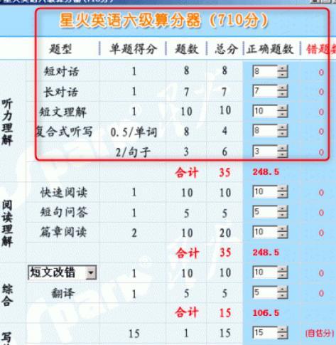 星火六级算分器软件介绍及功能和使用方法