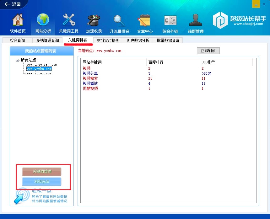 超级站长帮手的网站分析功能的基本操作教程