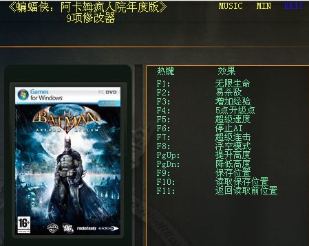 阿卡姆疯人院修改器使用说明