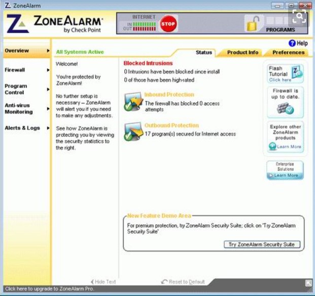 ZoneAlarm防火墙下载 预防黑客攻击
