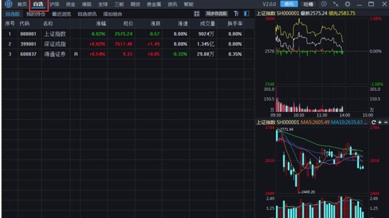 e海通财官方版添加自选股教程