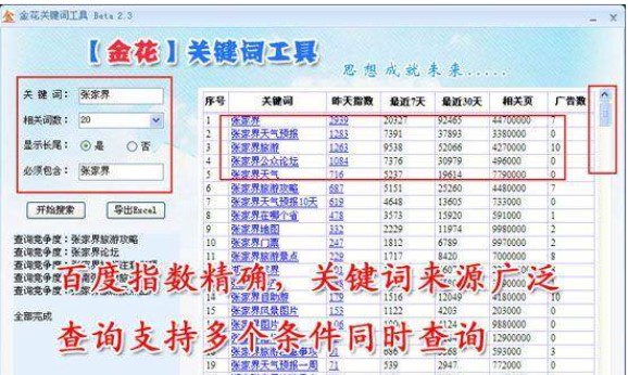 SEO必备软件金花关键词工具下载