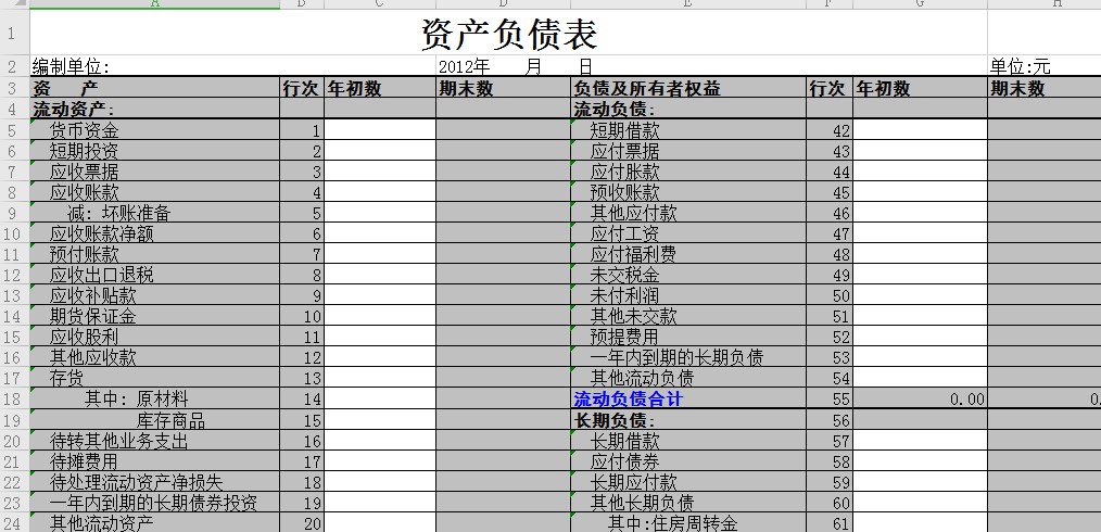 企业财务必备现金流量表模板2019