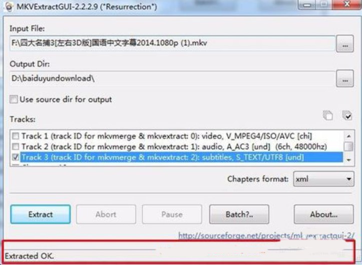 教你用Mkvextractgui提取MKV视频音轨字幕方法