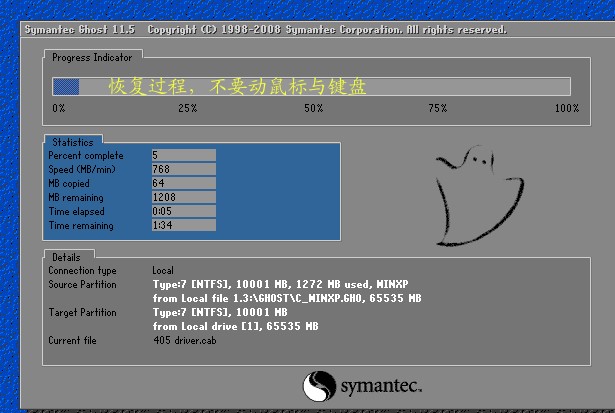 GHOST系统还原工具OneKey一键还原教程
