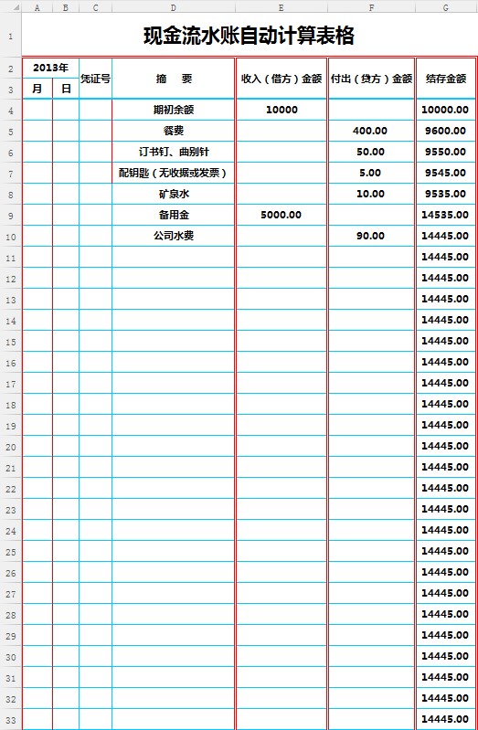 2019现金流量表Excel模板下载使用说明