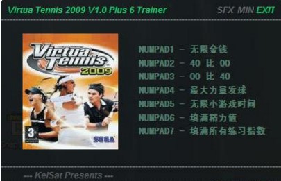 VR网球4十项修改器使用方法及攻略