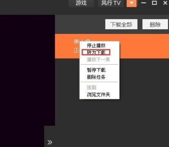 风行视频播放器怎么下载缓存视频？