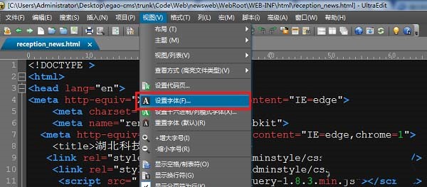 ultraedit设置字体大小教程