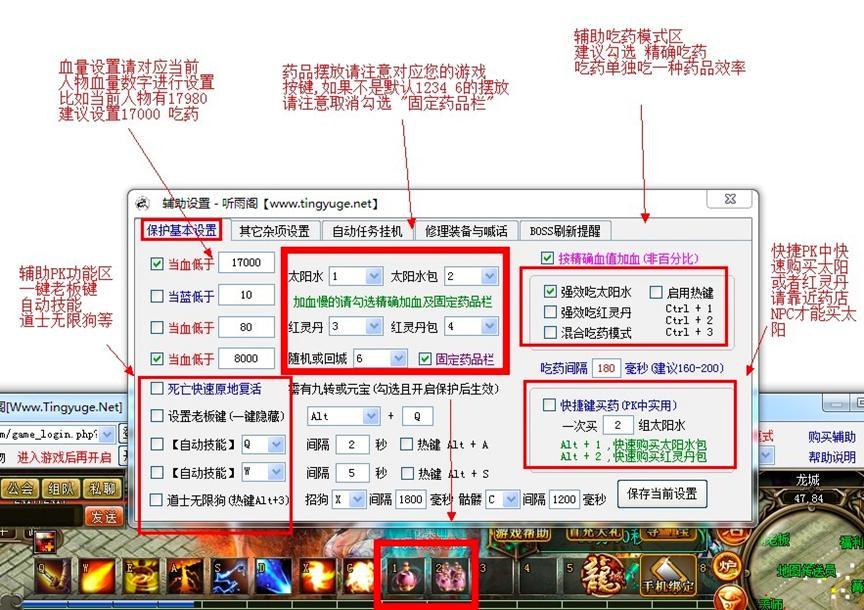 听雨阁龙城辅助保护基本设置详细介绍