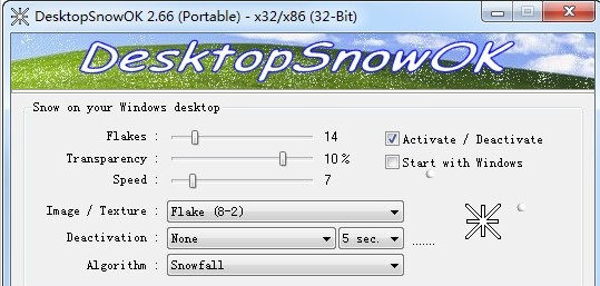 桌面下雪软件DesktopSnowOK中文版使用介绍