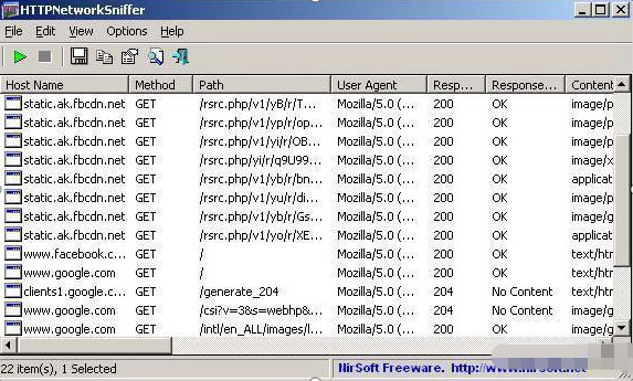 HTTPNetworkSniffer数据包嗅探工具软件说明