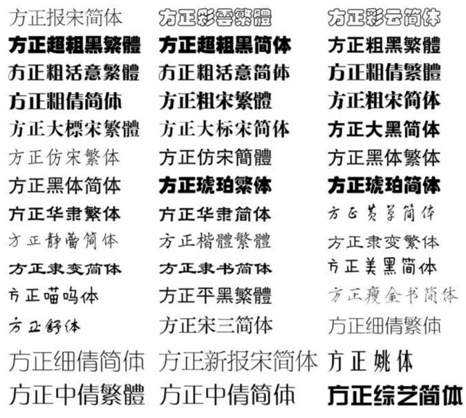 方正字体库免费下载及字体特色说明