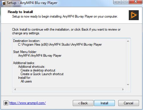 AnyMP4 Blu-ray Player电脑版安装步骤演示和功能介绍