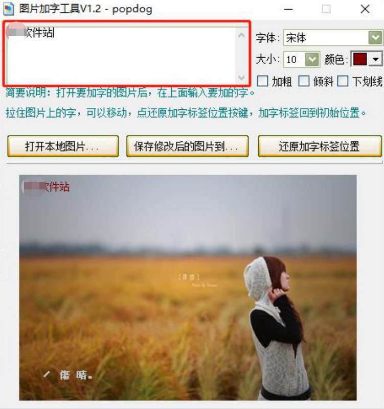图片加字使用方法