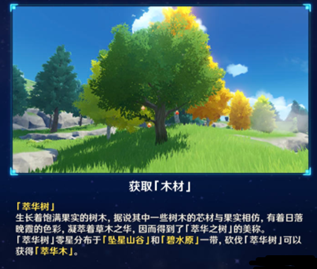 图：原神1.5版本家园系统:木头介绍