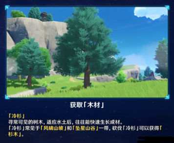图：原神1.5版本家园系统:木头介绍