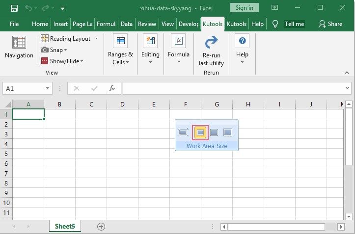 Kutools for Excel显示或隐藏功能区状态栏教学