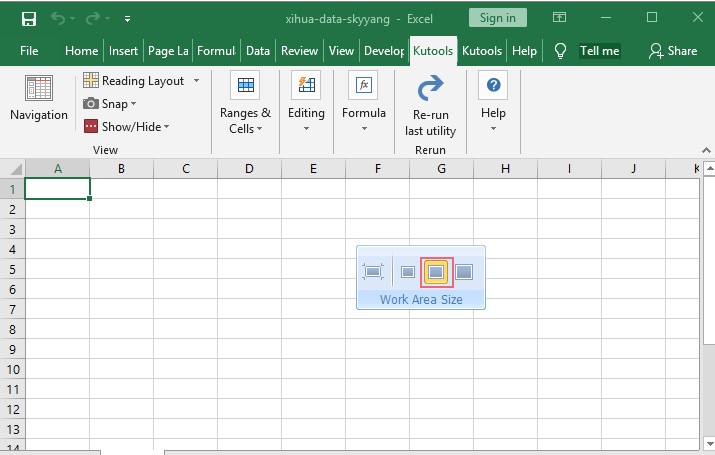 Kutools for Excel显示或隐藏功能区状态栏教学