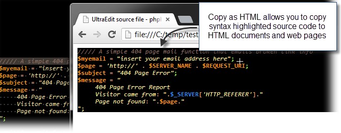 UltraEdit在 RTF/HTML 中复制/粘贴语法突出显示教学