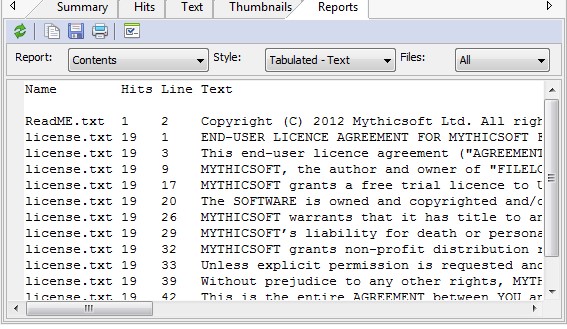 Mythicsoft FileLocator Pro文件列表报告使用教学
