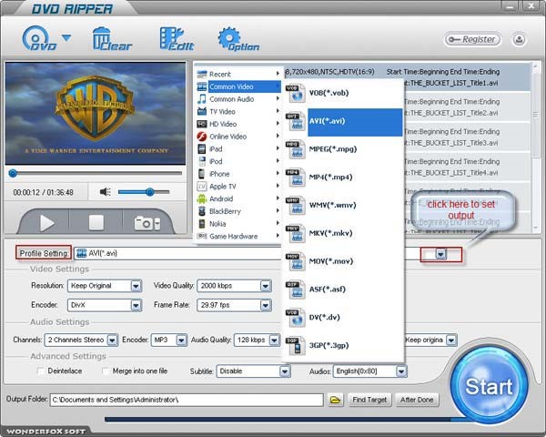 WonderFox DVD Ripper翻录DVD 并将其转换视频格式教学