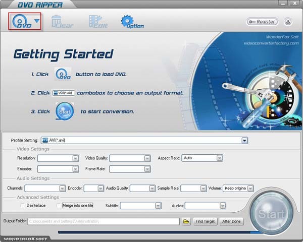 WonderFox DVD Ripper翻录DVD 并将其转换视频格式教学
