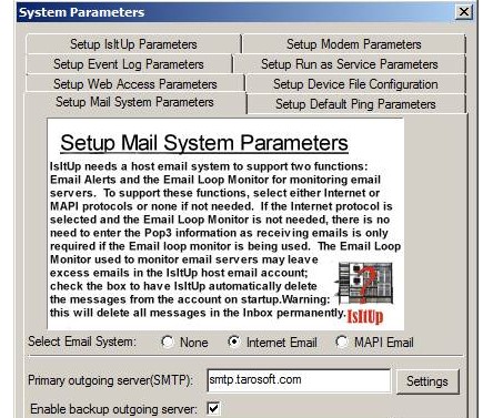 IsItUp Network Monitor监听电子邮件教学