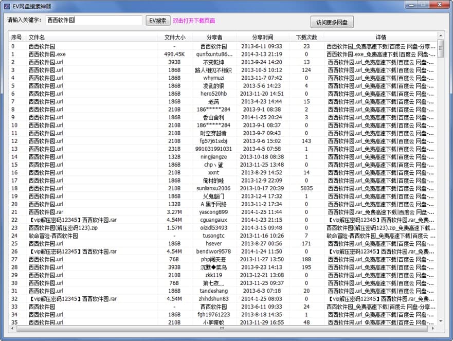 EV网盘搜索器软件特色及主要功能