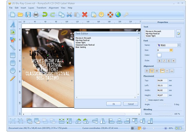 Ronyasoft CD DVD Label Maker蓝光封面制作教学