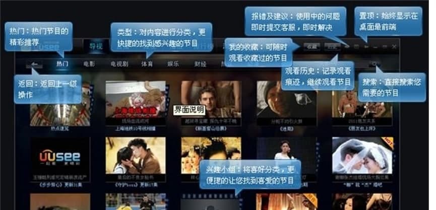 uusee网络电视主要功能介绍