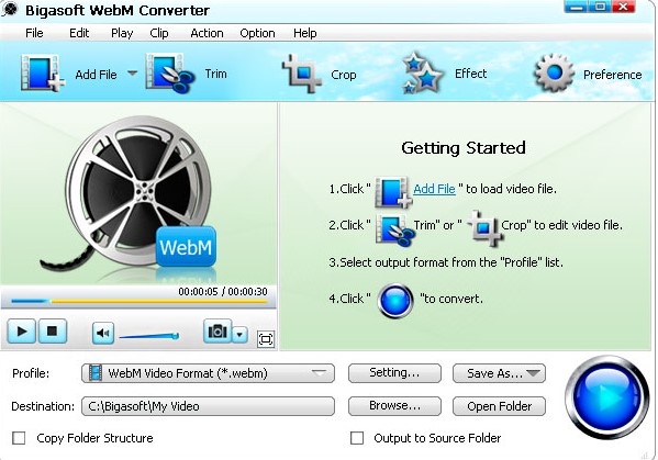 Bigasoft WebM Converter官方下载视频转换图文教学