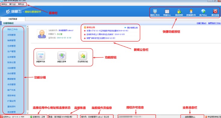 信管飞RMS客户端主界面和功能分组图文教程