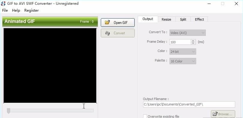 GIF To AVI SWF Converter软件功能特点和使用教程