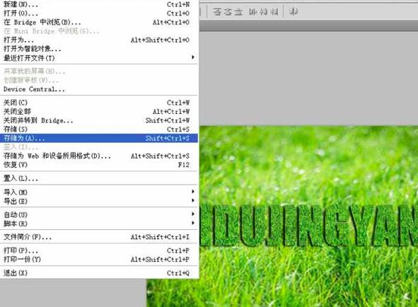 photoshop制作草坪上凸起的文字效果的教程