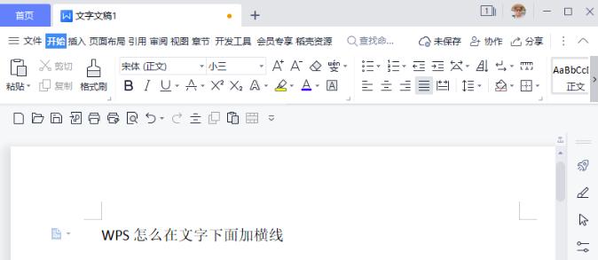 如何在wps文字下加横线