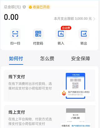 支付宝小荷包怎么开启收益
