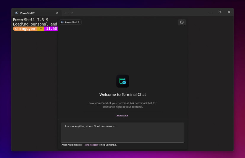 图：微软给终端应用Windows Terminal集成GPT 需自备Azure OpenAI API