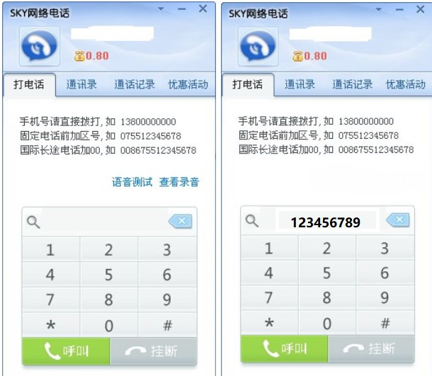 图：SKY网络电话