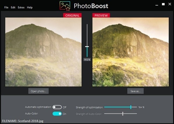 图：如何使用PhotoBoost软件和功能特点