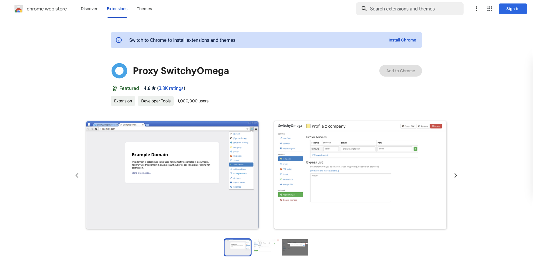 图：特别提醒：知名扩展Proxy SwitchyOmega将在6月停止支持Chrome浏览器