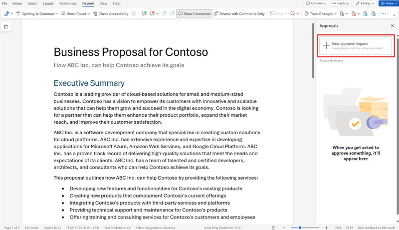 图：微软为Word添加快捷审批插件 支持Microsoft 365 F1及以上订阅